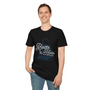 Nautical T-Shirt with 'Boats n Hoes' Design, Casual Tee for Boat Lovers, Marine Life Gift, Summer Wardrobe Essential, Fun Party Shirt