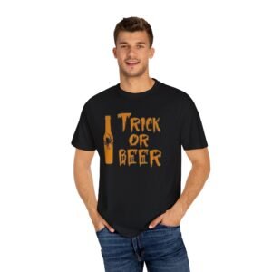 Halloween Unisex T-Shirt, Trick or Beer Shirt, Spooky Apparel, Ghoulish Drinking Tee, Halloween Party Wear, Casual Fall Fashion