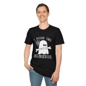 Halloween Humor T-Shirt, Ghost Graphic Tee, Funny Halloween Shirt, Unisex Softstyle Tee, Spooky Gift Idea, Humerus Halloween T-Shirt