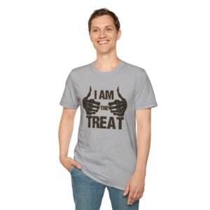 Casual Graphic Tee - I AM THE TREAT, Unisex Softstyle T-Shirt for Everyday Wear, Perfect Gift for Halloween, Fun Statement Shirt, [...]