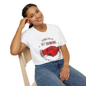 Unisex Softstyle T-Shirt with 'Taming My Demons' Design, Relaxed Fit Tee, Gifts for Self-Care, Motivational Apparel, Casual Wear, [...]