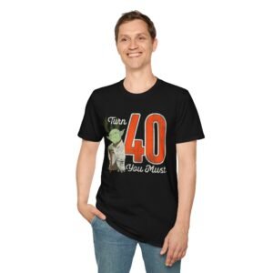 Star Wars Yoda 40th Birthday T-Shirt, Funny Gift for Men, Unisex Tee for Sci-Fi Fans, Geeky Birthday Shirt, Milestone Celebration Apparel