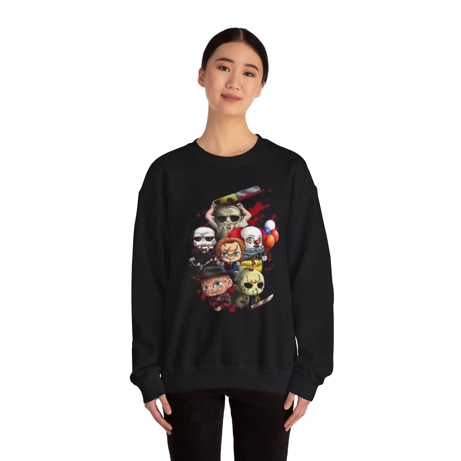 Horror Character Unisex Crewneck Sweatshirt, Graphic Sweatshirt, Spooky Apparel, Halloween Clothing, Gift for Fans - Image 5