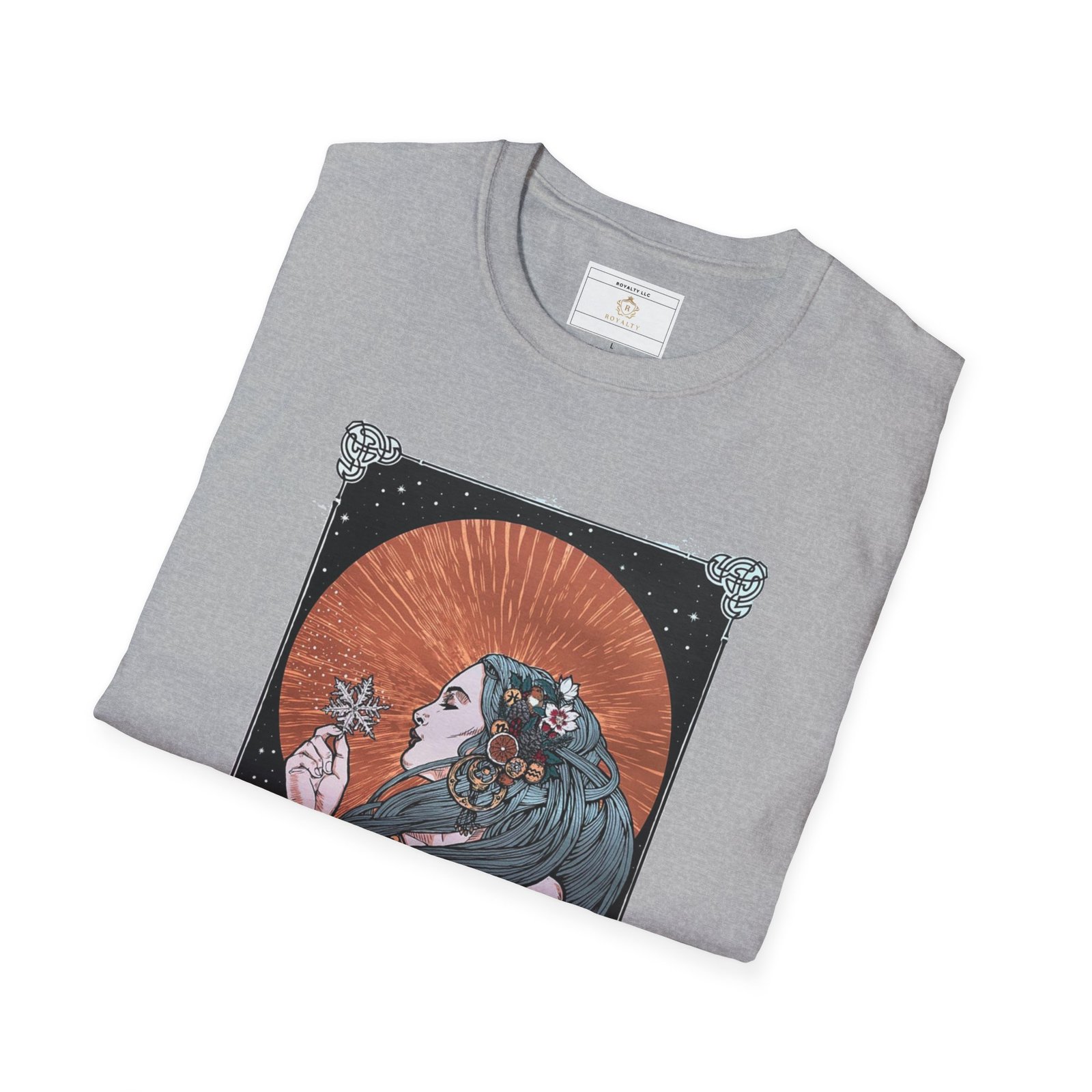 Bohemian Floral Goddess T-Shirt, Unisex Graphic Tee, Softstyle Shirt, Vintage Art Tee, Gift for Art Lovers, Casual Wear, Festival Attire - Image 9