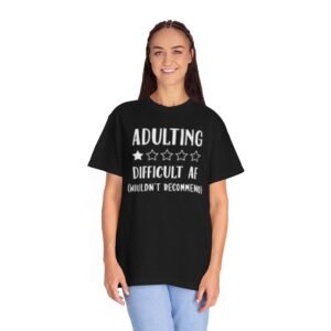 Adulting Difficulty Unisex T-Shirt: Hilarious Gift for Birthdays, Graduation, or Any Celebration, Funny Tee, Casual Wear, Quarter-Life [...]