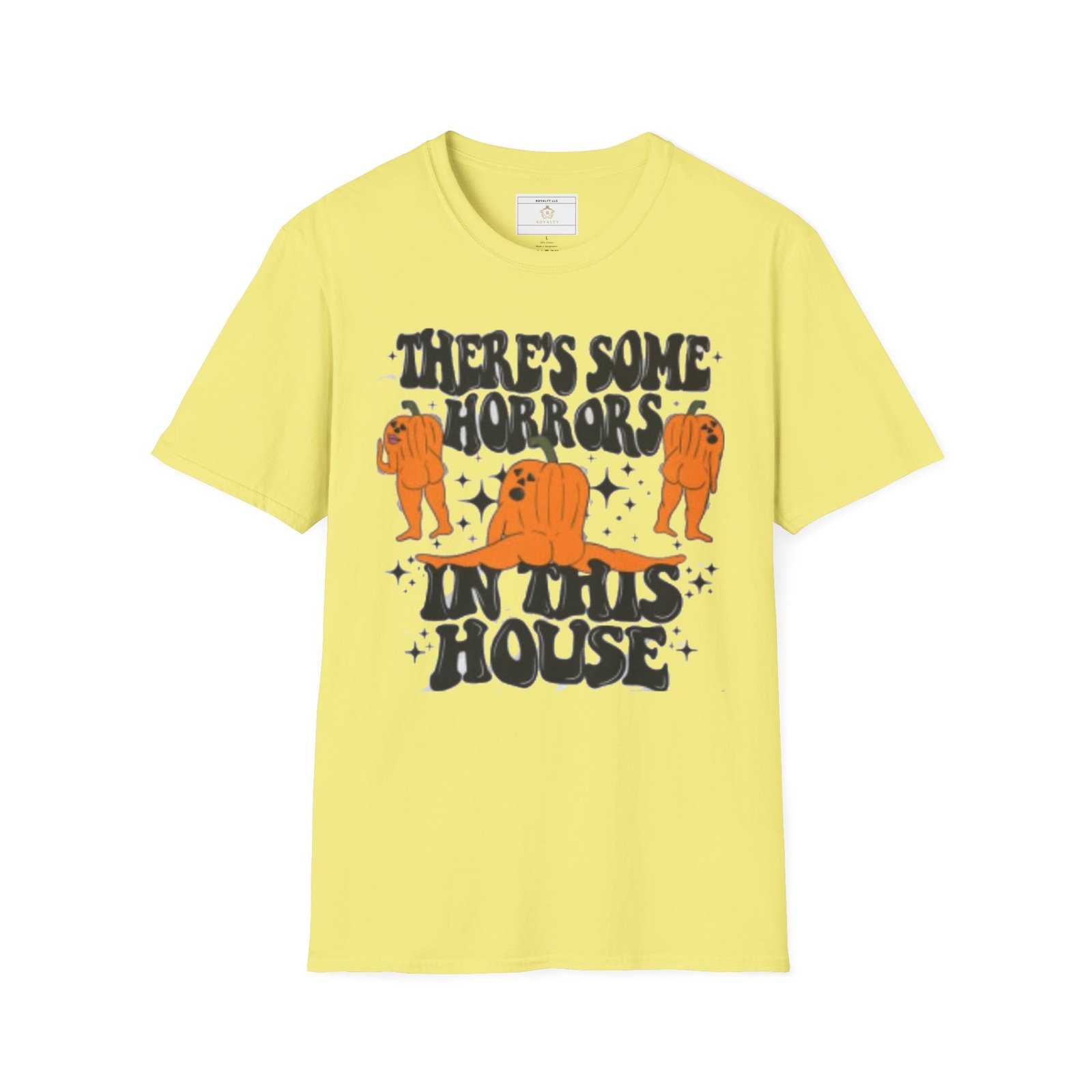 Horror-Themed Unisex Softstyle T-Shirt, Funny Halloween Tee, Casual Wear, Gift for Horror Lovers, Spooky House Shirt, Party Outfit - Image 2