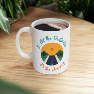 Travel-Inspired Ceramic Mug for Adventure Lovers, Coffee Lover Gift, Road Trip Drinkware, Vacation Memories, Unique Travel Mug