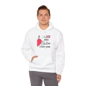 Heartfelt ECG Hoodie for Healthcare Workers, Love Heart Sweatshirt, Cute Medical Gift, Valentine's Day Apparel, Nurse Appreciation Wear