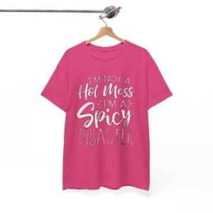 Spicy Disaster Tee - Funny T-Shirt for Casual Vibes, Unisex Cotton Top, Perfect Gift for Friends, Birthdays, and Everyday Wear