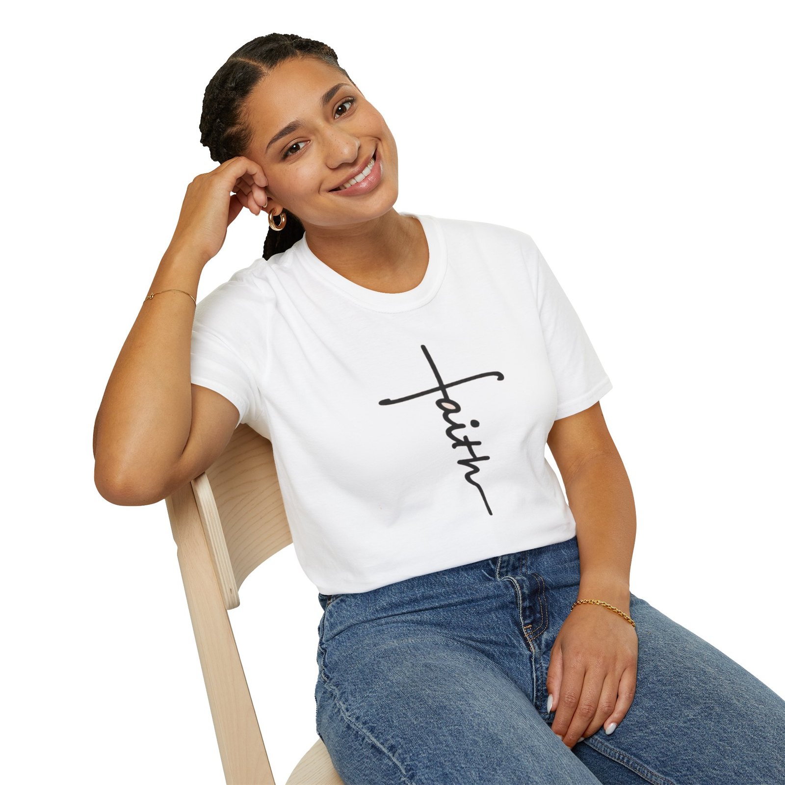 Faith Unisex Softstyle T-Shirt, Inspirational Tee, Casual Wear, Gift for Believers, Everyday Faith Apparel, Religious Symbol Shirt - Image 3