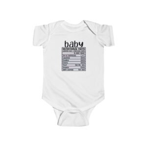 Baby Bodysuit with Nutritional Facts | Cute Baby Gift, Baby Shower Outfit, Newborn Clothing, Infant Apparel, Funny Baby Outfit