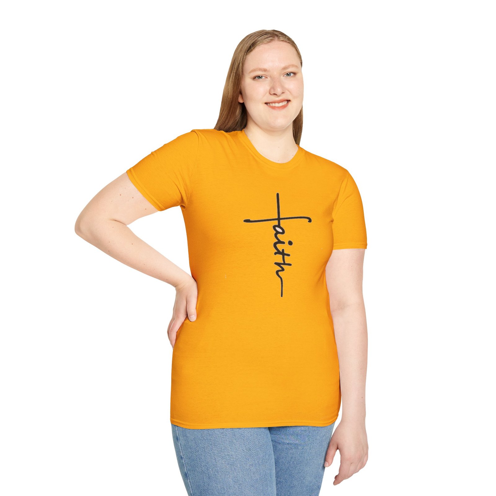 Faith Unisex Softstyle T-Shirt, Inspirational Tee, Casual Wear, Gift for Believers, Everyday Faith Apparel, Religious Symbol Shirt - Image 7