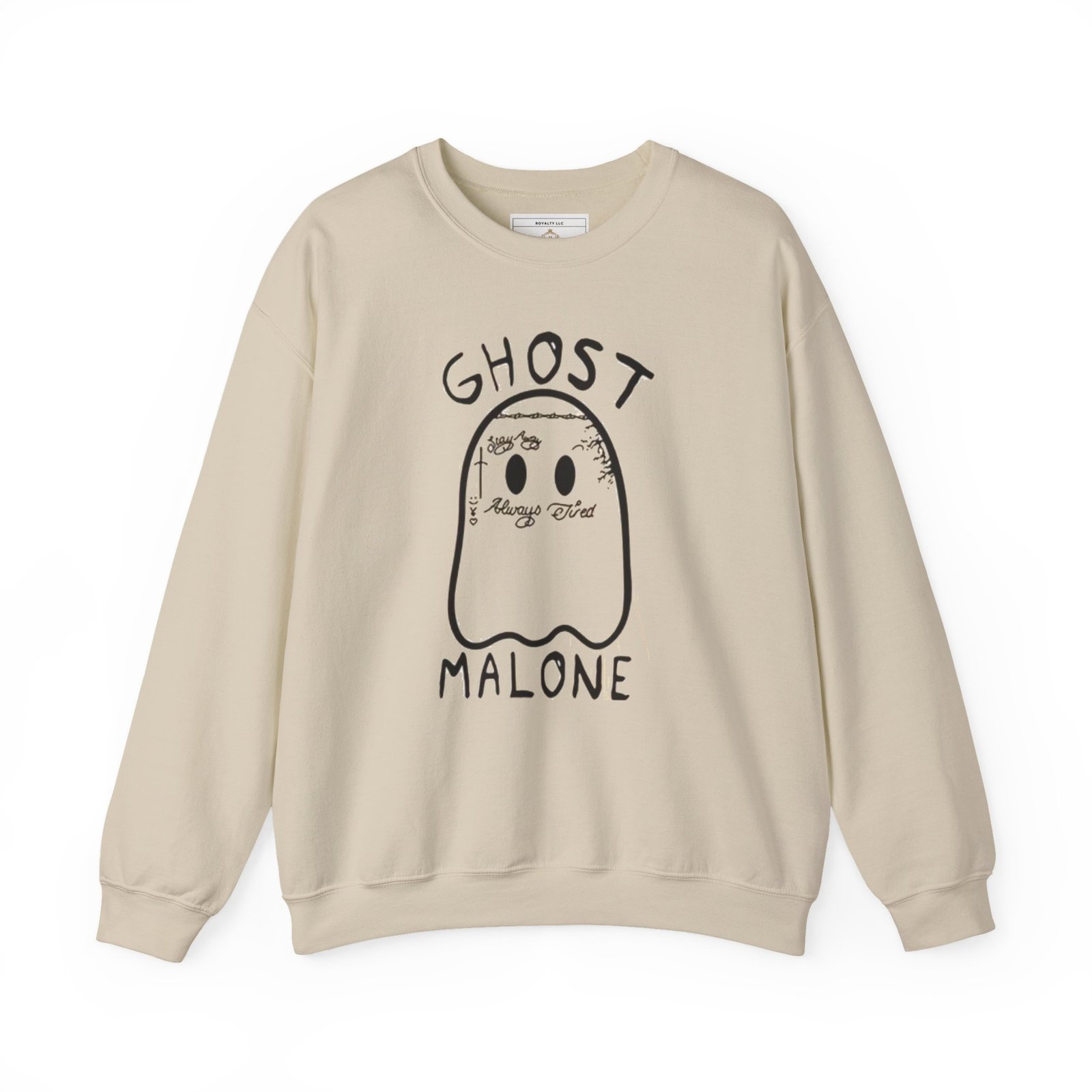 Ghost Malone Unisex Crewneck Sweatshirt, Casual Fall Fashion, Halloween Gift, Cozy Layering, Ghost Theme Apparel - Image 2