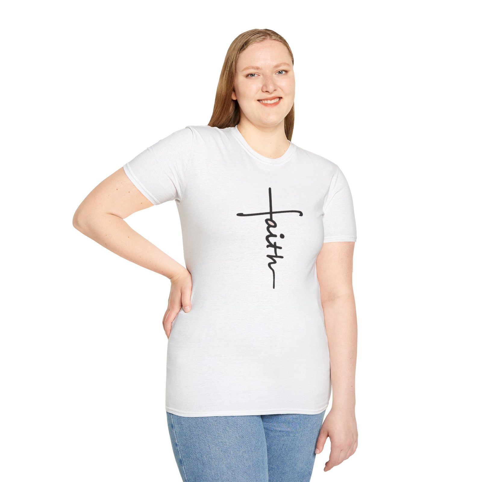 Faith Unisex Softstyle T-Shirt, Inspirational Tee, Casual Wear, Gift for Believers, Everyday Faith Apparel, Religious Symbol Shirt