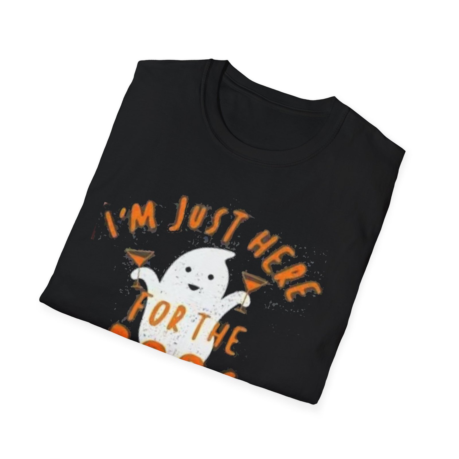 Halloween Ghost T-Shirt | I'm Just Here for the Boos | Unisex Softstyle Tee, Spooky Shirt, Halloween Costume, Fall Apparel, Ghost Lover Gift - Image 5