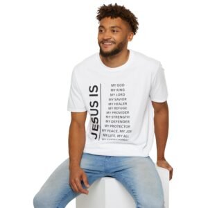 Inspirational Faith T-Shirt - JESUS IS Design for Daily Comfort, Casual Wear, Gifts for Christians, Bible Study, Church Events