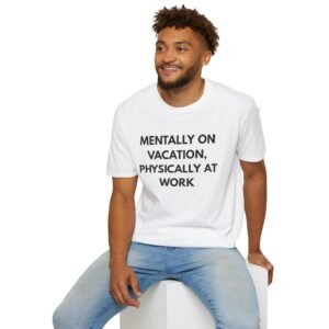 Funny Vacation Tee, Unisex Softstyle T-Shirt, Gift for Travel Lovers, Casual Wear, Quirky Office Humor
