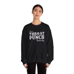 Funny Throat Punch Sweatshirt, Unisex Crewneck, Holiday Gift, Casual Wear, Humor Apparel, Unique Sweatshirt