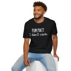 Casual Statement T-Shirt - Fun Fact: I Don't Care, Humorous Tee, Unisex Graphic Shirt, Everyday Wear, Gift for Him/Her
