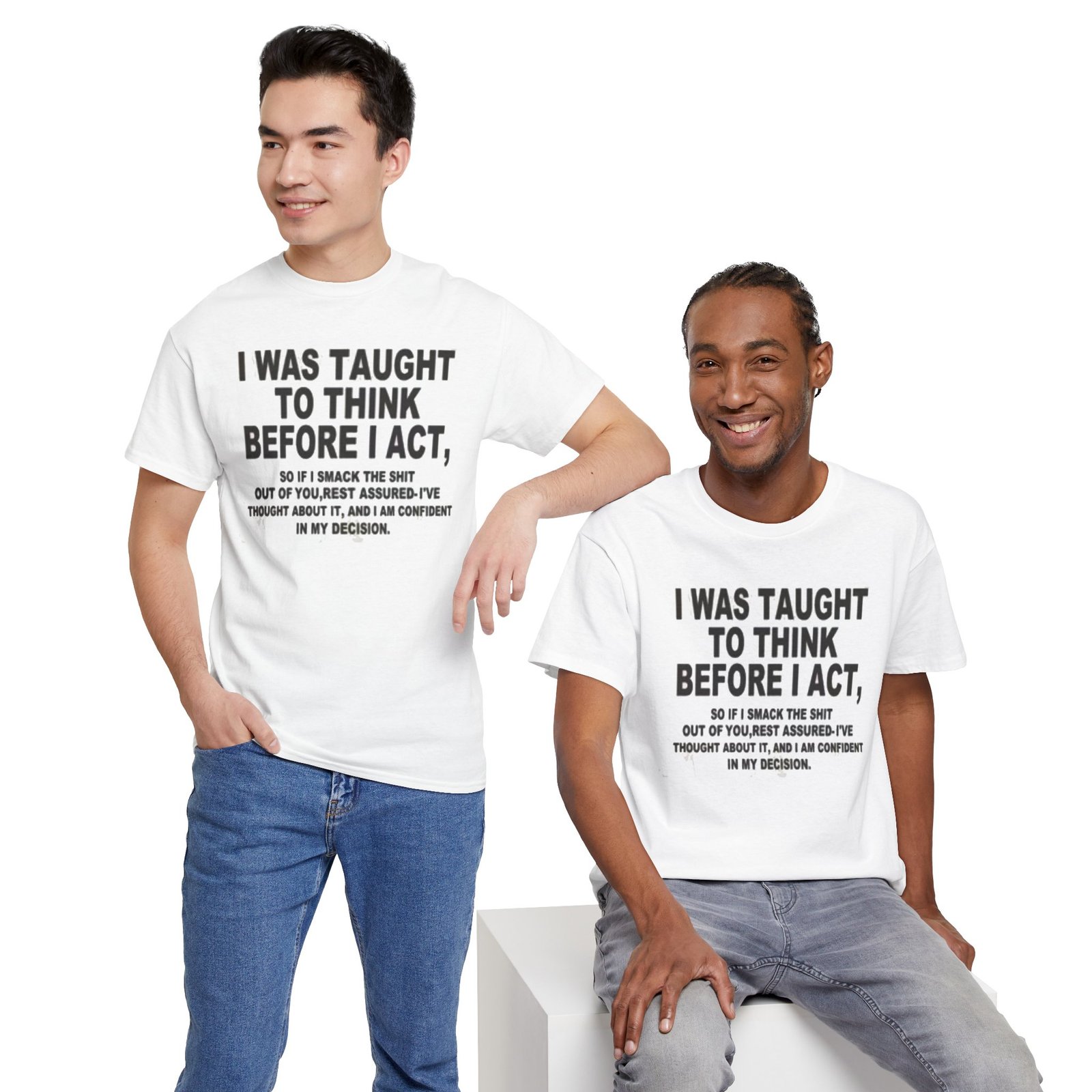 Thoughtful Statement Tee - Unisex Heavy Cotton Tee, Motivational Shirt, Gift for Him/Her, Casual Wear, Confidence Apparel
