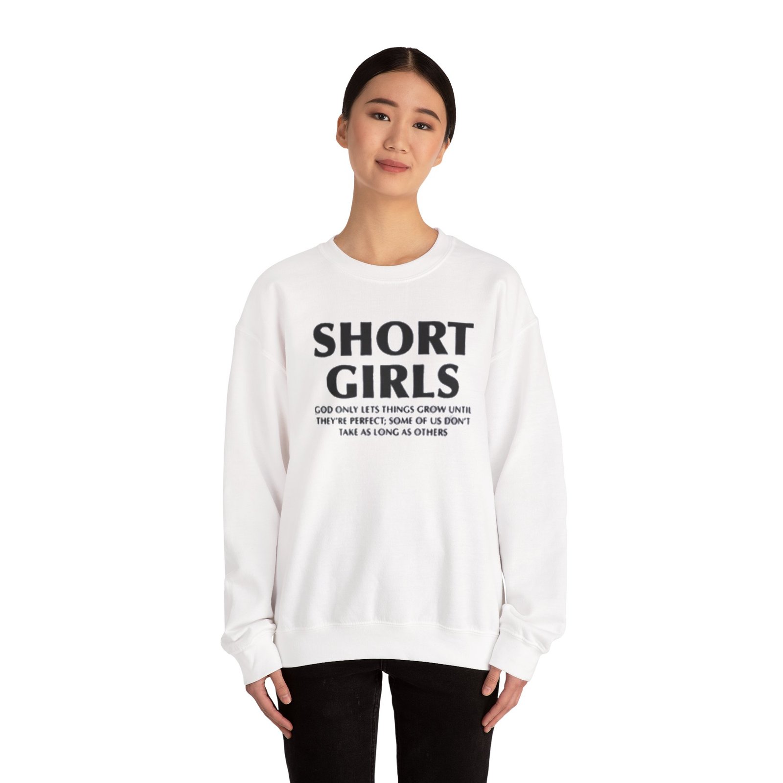 Short Girls Crewneck Sweatshirt | Inspirational Gift, Cozy Layer, Women's Apparel, Cute Casual Wear, Birthday Present - Image 5