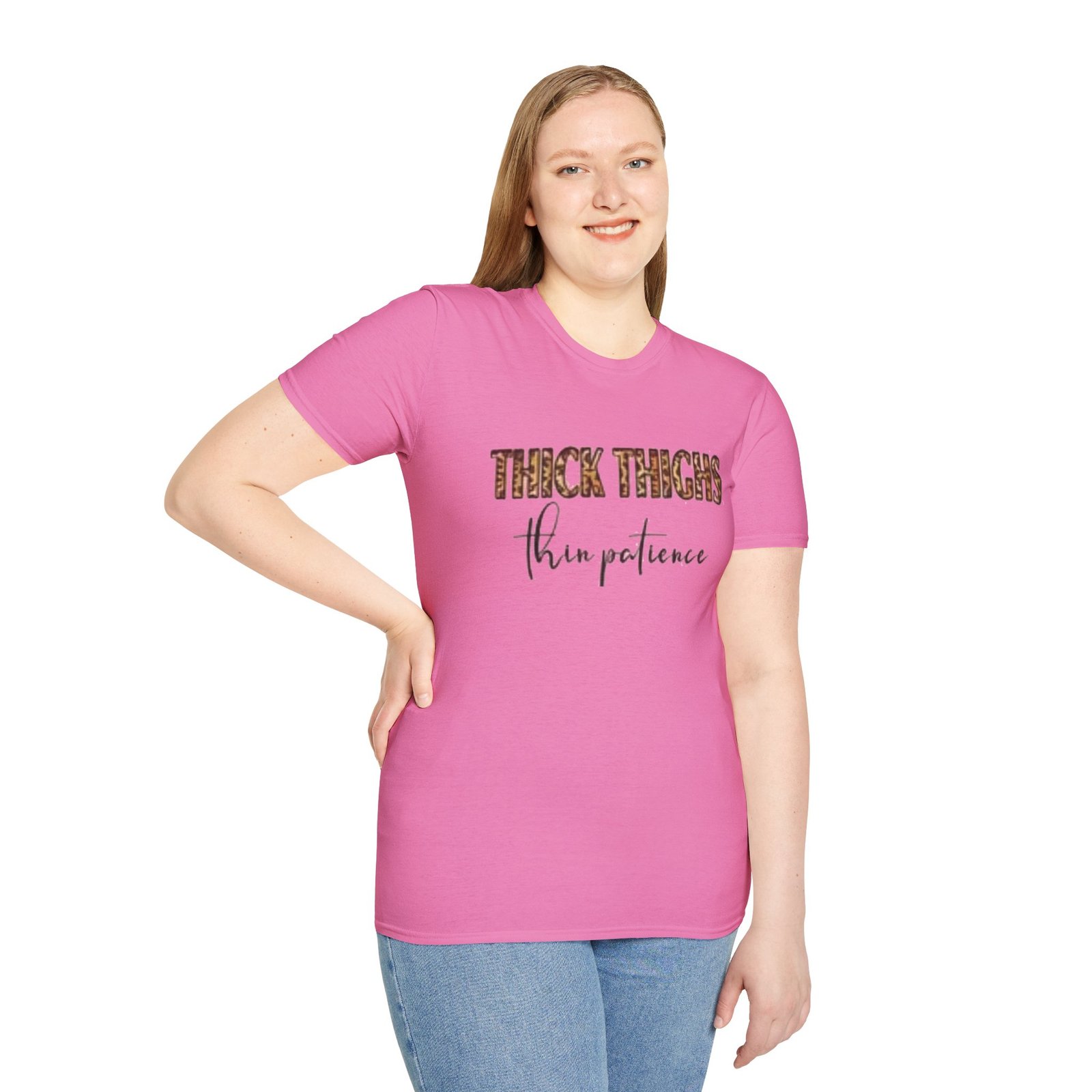 Thick Thighs Unisex Softstyle T-Shirt | Casual Wear, Fashion Tee, Gift for Friends, Affirmation Shirt, Summer Outfit