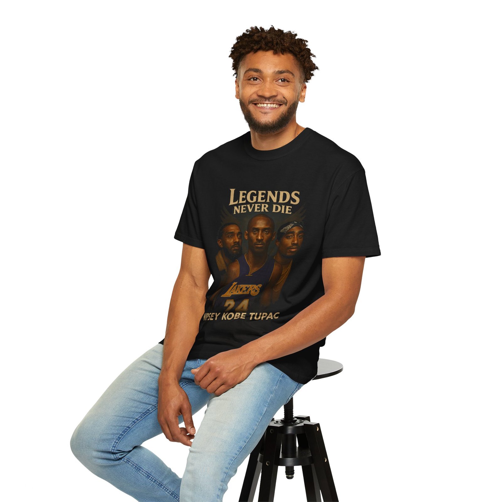 Legends Never Die T-shirt | Unisex Garment-Dyed Tee | Perfect for Fans, Music Lovers, Gifts - Image 5