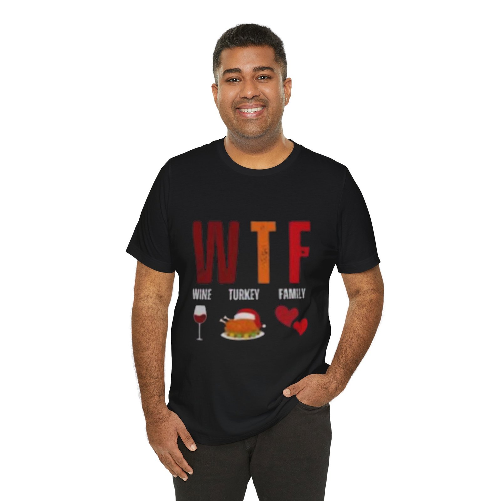 WTF: Wine Turkey Family Thanksgiving T‑Shirt