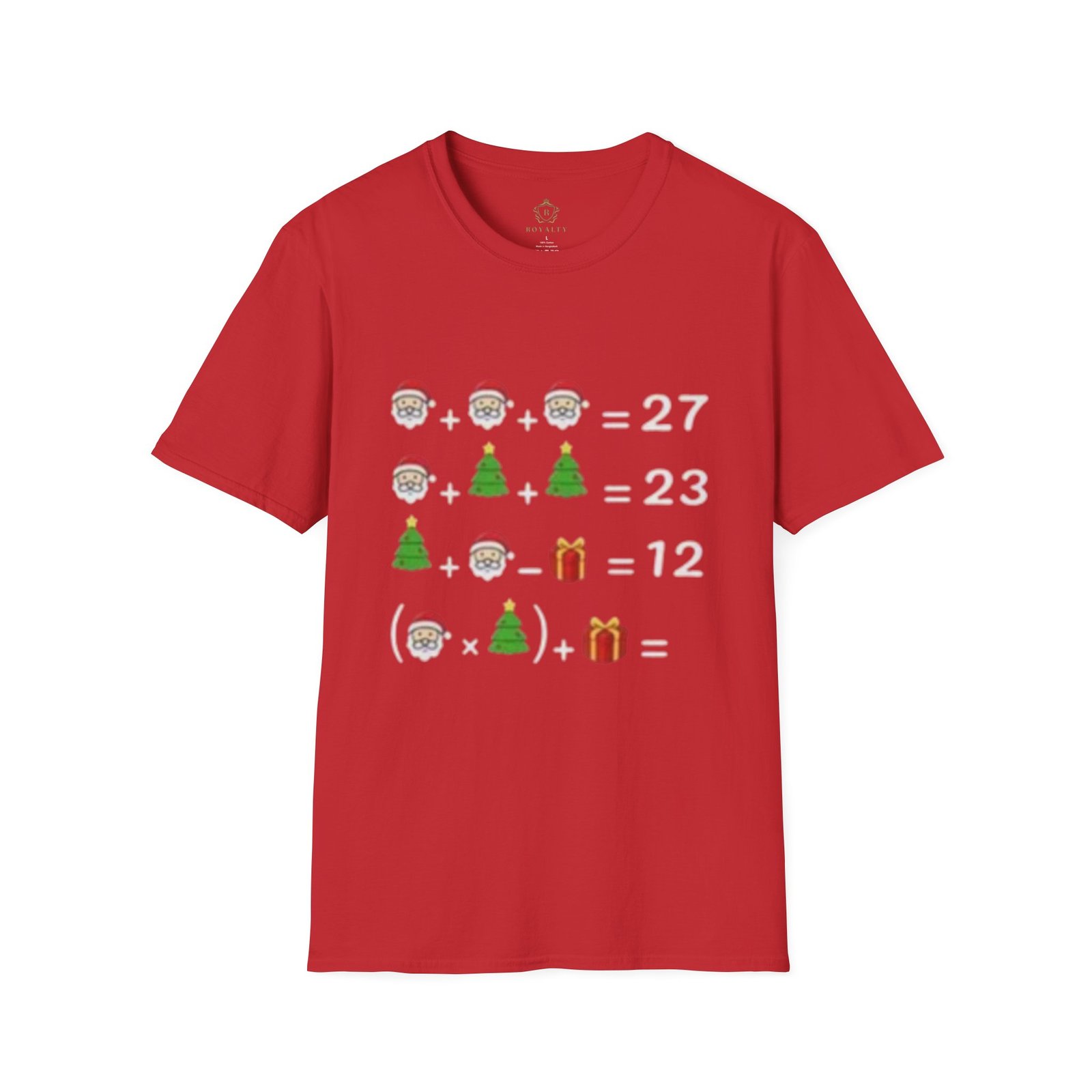 Christmas Math Puzzle T-Shirt – Santa & Tree Holiday Riddle Tee - Image 4
