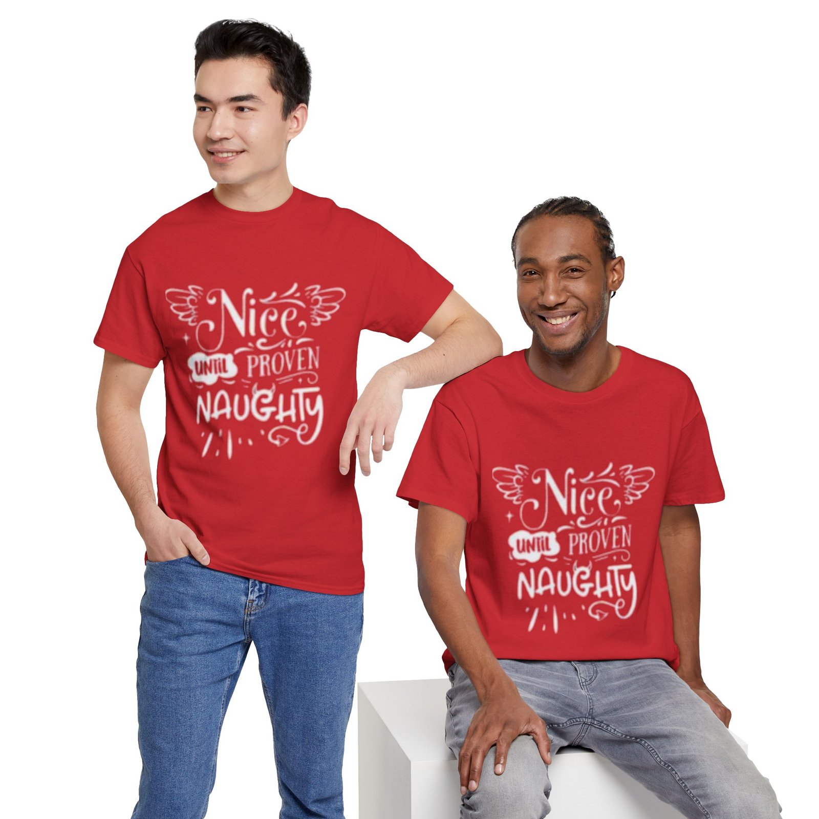 Christmas T-Shirt — "Nice Until Proven Naughty" Funny Holiday Tee - Image 5