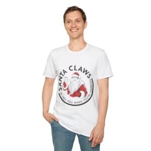 Santa Claws Christmas T-Shirt — 'Santa Claws Sees You When You're Drinking' Holiday Tee