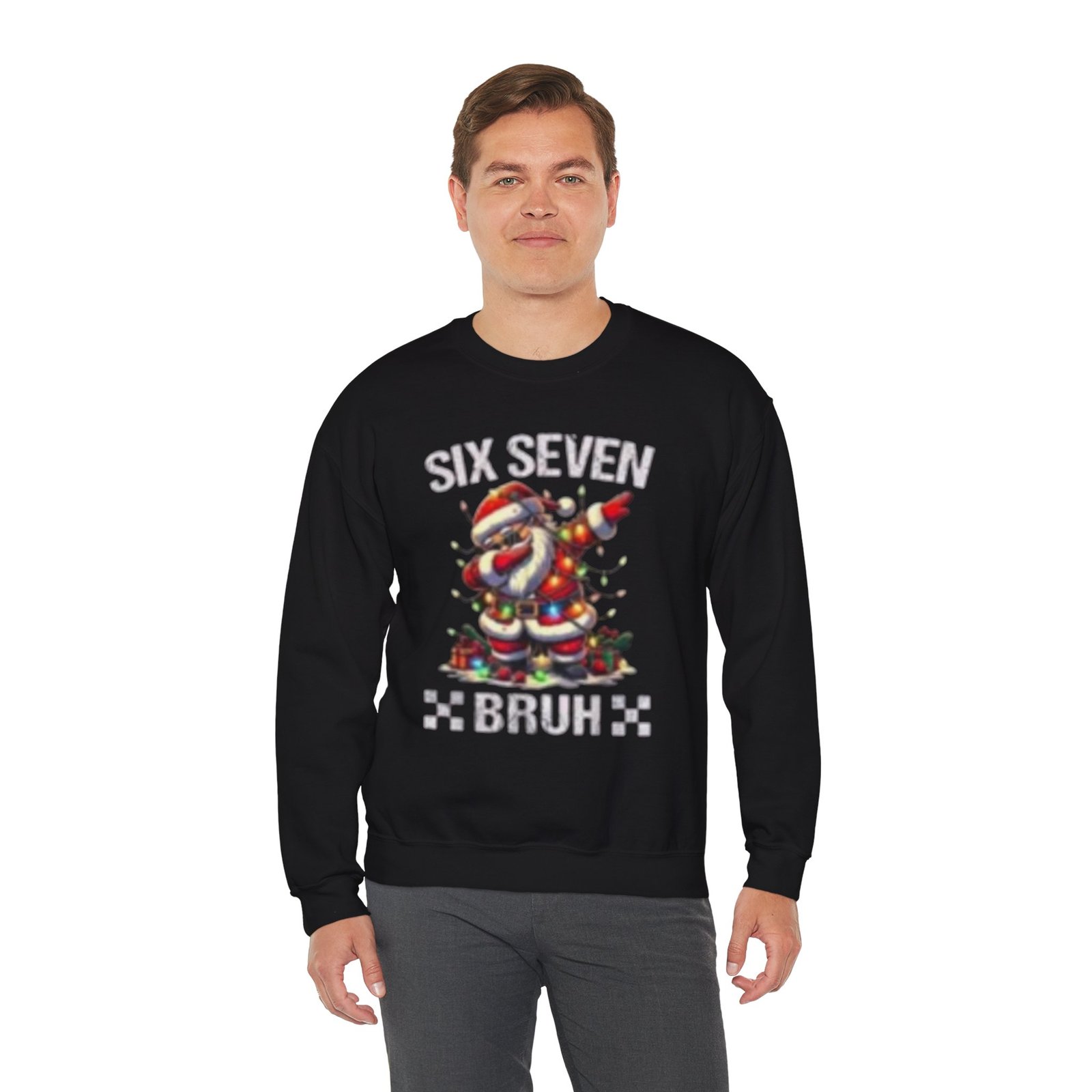 Christmas Santa Dab Sweatshirt – 'Six Seven' Holiday Crewneck - Image 2
