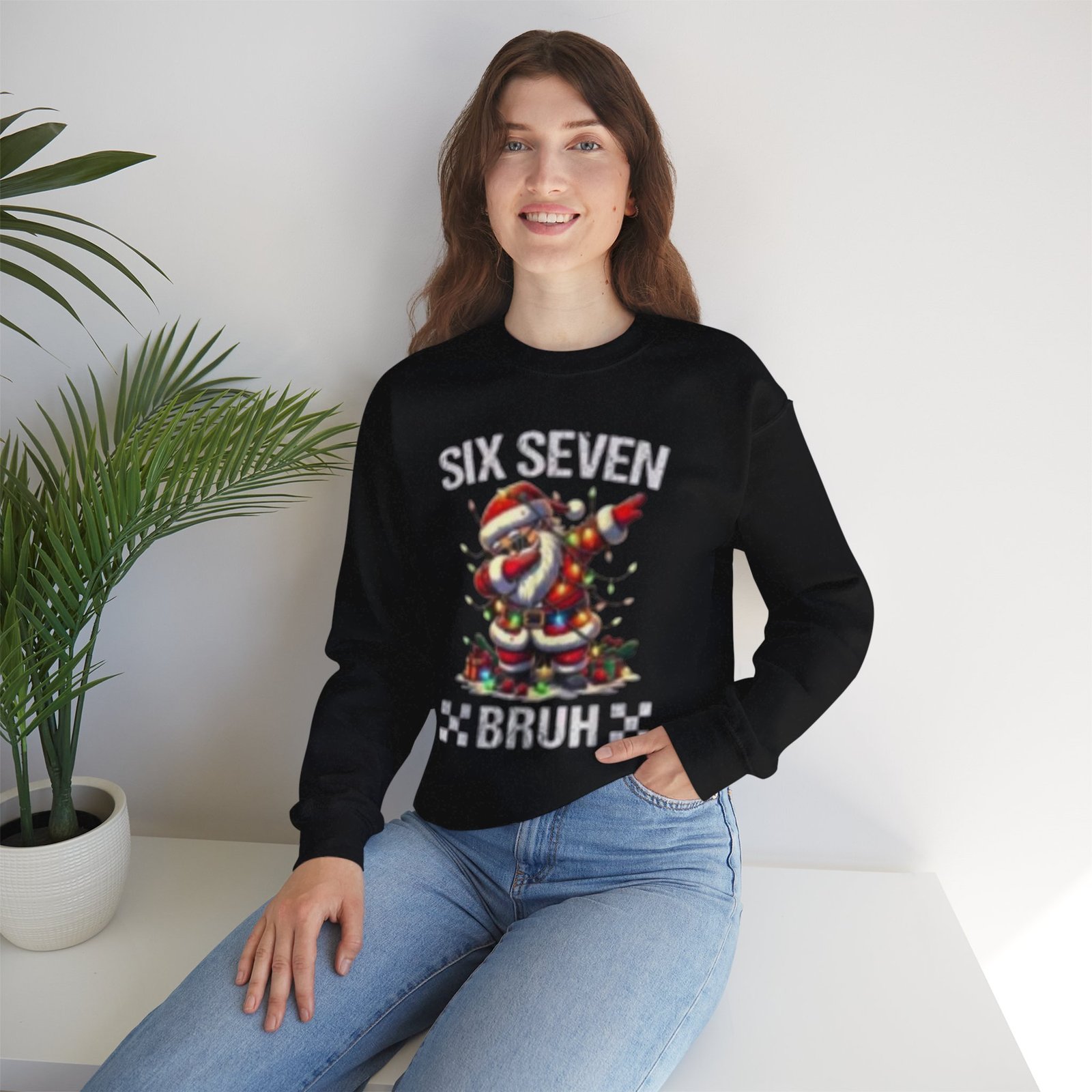 Christmas Santa Dab Sweatshirt – 'Six Seven' Holiday Crewneck - Image 3