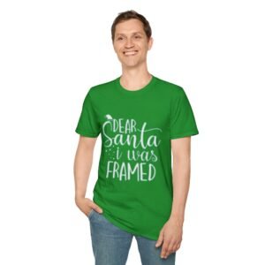 T-Shirt — "Dear Santa I Was Framed" Christmas Funny Holiday Tee
