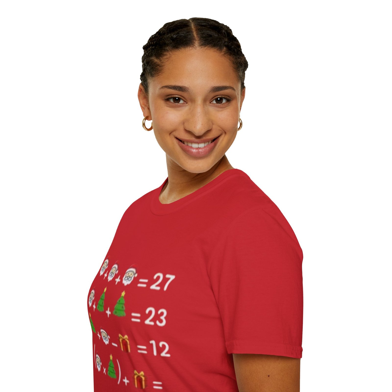 Christmas Math Puzzle T-Shirt – Santa & Tree Holiday Riddle Tee - Image 3